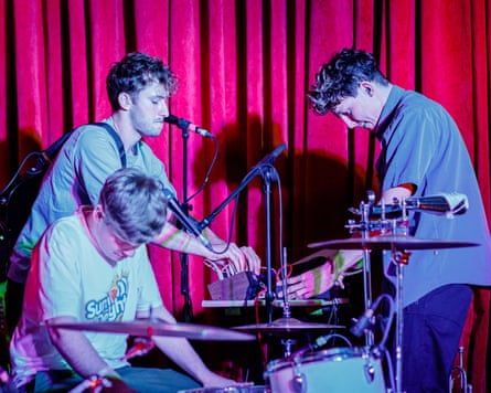 Worth squeezing in … Squid performing live at the Cornish Bank in Falmouth.