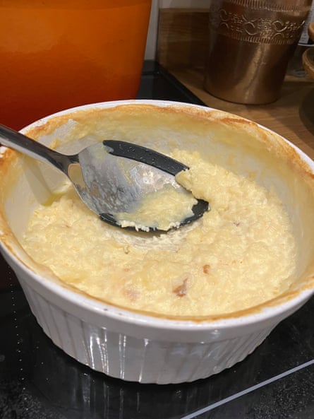 A bowl of rice pudding