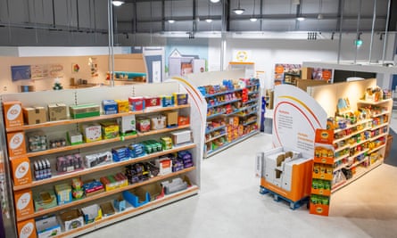 The mock supermarket layout of the DS Smith Impact Centre.