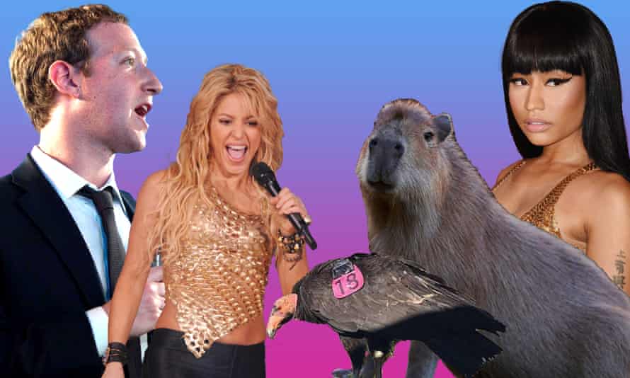 Shakira, Nicki Minaj, un capibara, un condor e Mark Zuckerberg
