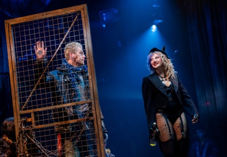 Travis Ross (Roger) and Lazy Violet (Maureen) in Rent @ Tom Stoppard Theatre. Book, Music and Lyrics by Jonathan Larson. Directed by Luke Sheppard. (Opening 08-10-26) Tristram Kenton 09-2026