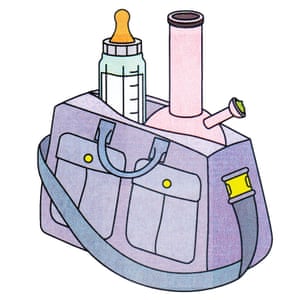 illustration of baby bag with bong