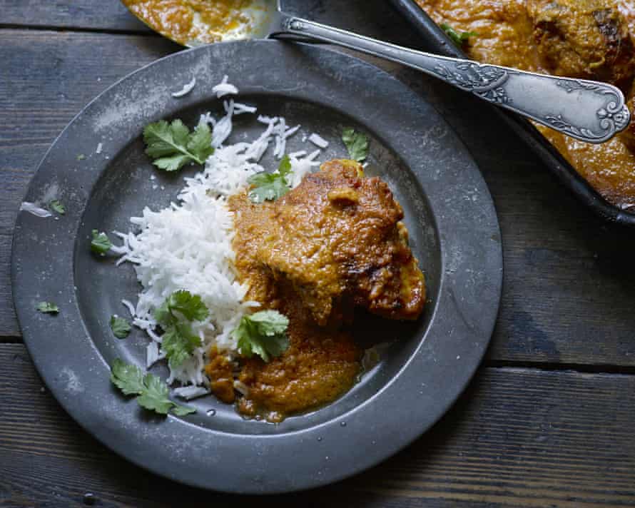 Hugh Fearnley-Whittingstall’s baked chickenhearted  curry