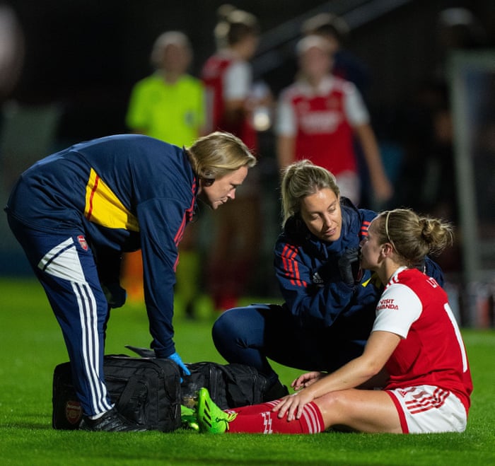 Kim Little receives treatment.