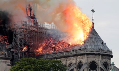 The fire at Notre Dame Cathedral  on 15 April 2019.