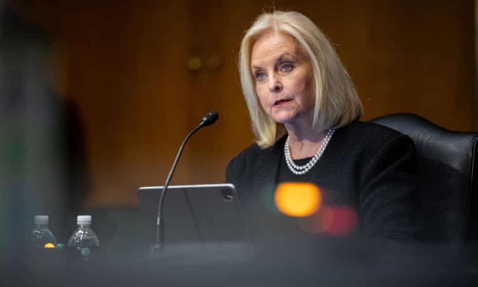 Cindy McCain appears before a Senate foreign relations committee nominations hearing. She is one of just seven Biden nominees to be confirmed.