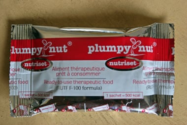A packet of the emergency peanut food supplement supplied by the World Food Program in northern Kenya.