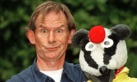 Andy Cunningham as Simon Bodger with his co-star, Badger. They appeared not just on television but regularly at the Glastonbury festival and on stage tours.