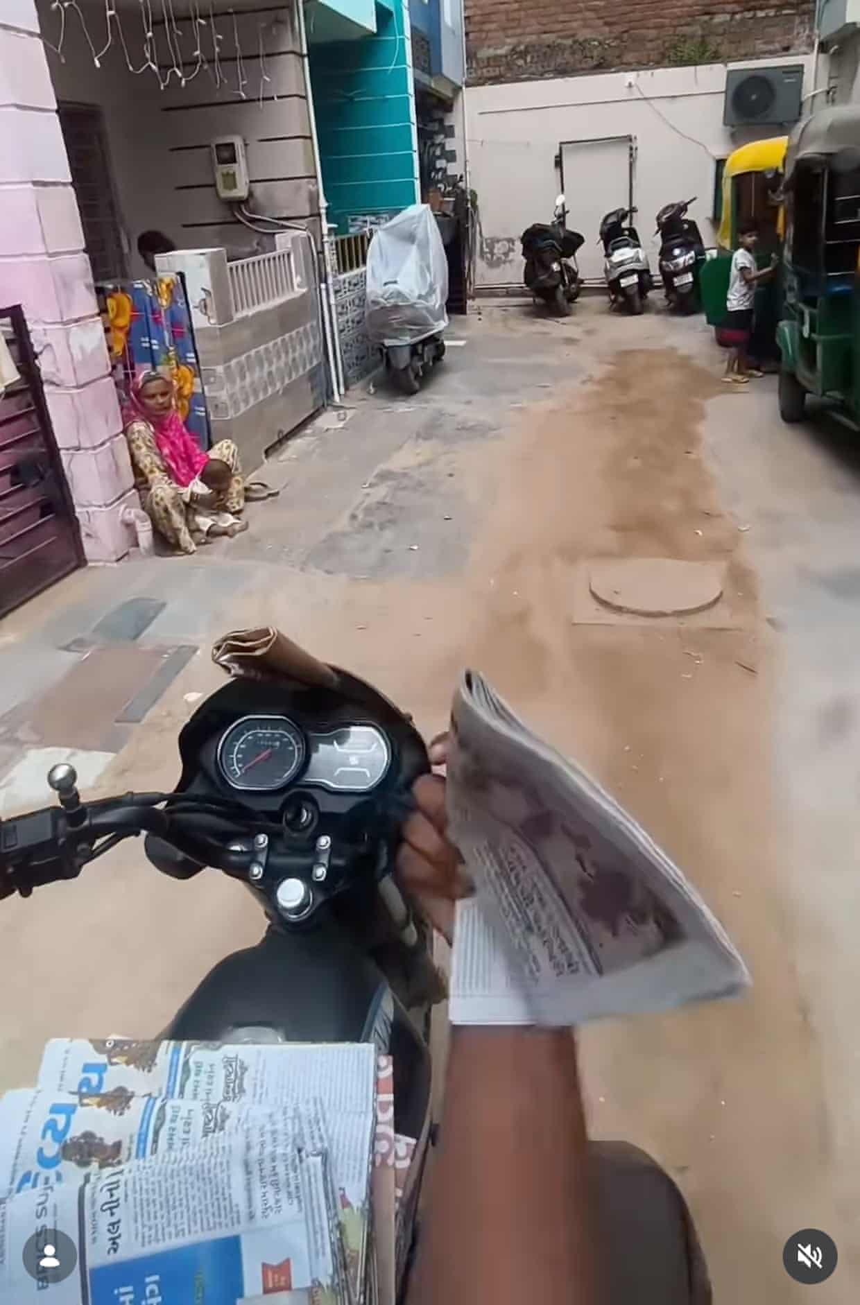 World’s fastest paper delivery service? Ayan Shaikh at work.