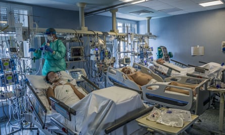 ICU patients in Cremona, Lombardy. The town was one of the first in Italy to go into lockdown in February.
