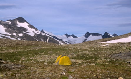 Wild camping near Leirvassbu in the Jotunheimen area of Norway.