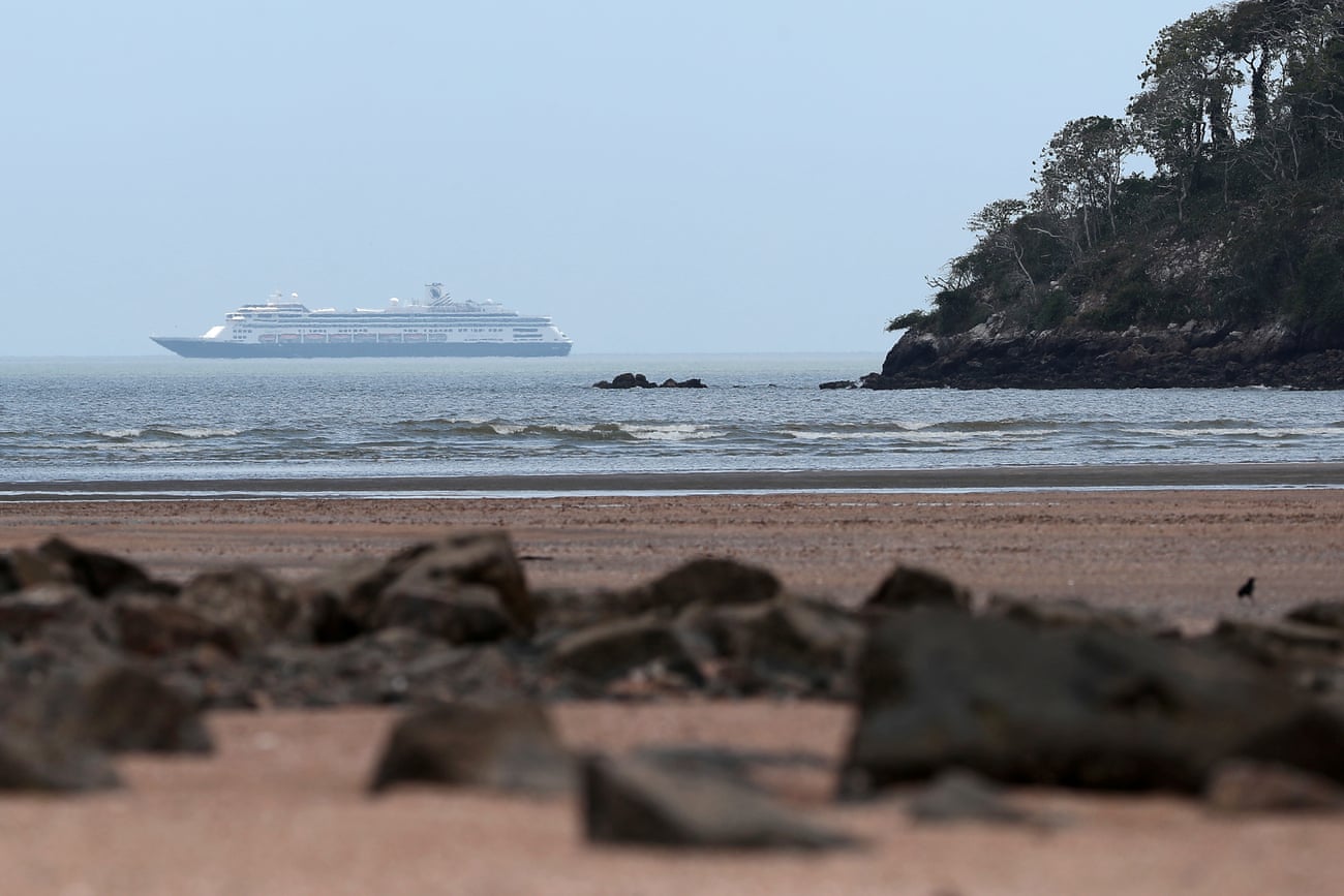 The Zaandam off the coast of Panama on 28 March 2020