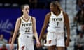 Caitlin Clark, left, and Aliyah Boston are college rivals turned Indiana Fever team-mates.