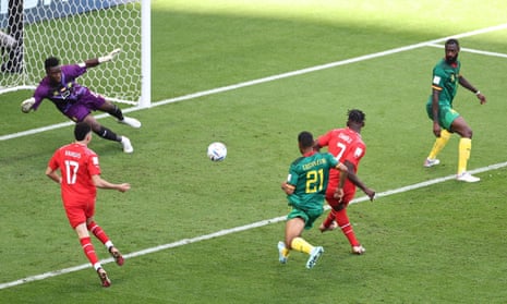 Breel Embolo fires the Swiss into the lead.