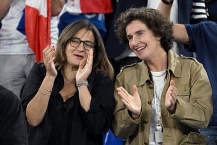 Kylian Mbappé’s lawyer Delphine Verheyden (right) watches on with his mother, Fayza.