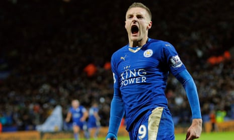 Jamie Vardy scored 24 Premier League goals during the 2015-16 season for the champions Leicester City. 