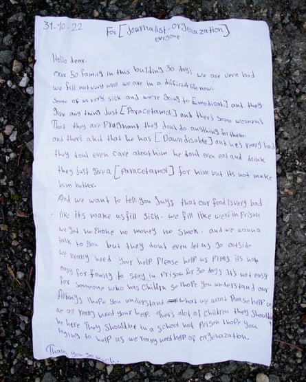 The letter thrown over the fence.