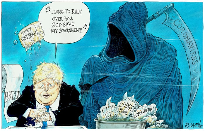 Boris Johnson In The Shadow Of Coronavirus Cartoon Opinion