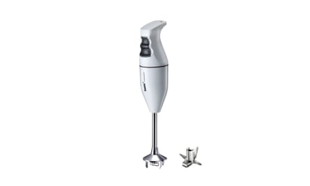 A white Bamix Classic hand blender