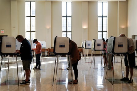 People vote on Election Day, Nov. 7, 2023, in Cincinnati. In November, Ohio became the first reliably red state since Roe fell to vote in favor of proactively enshrining abortion rights in the state constitution.