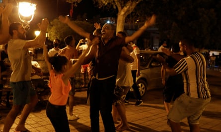 Saied supporters celebrate in Tunisia.