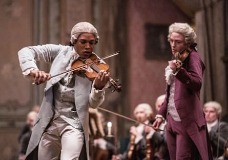Kelvin Harrison Jr. in Chevalier (2023), which told the story of composer Joseph Bologne, Chevalier de Saint-Georges.
