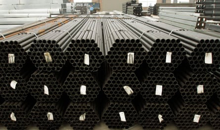 Steel pipes at a factory in Que Vo, outside Hanoi.