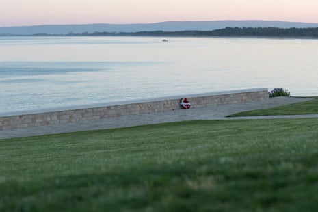 An empty Anzac Cove on the Gallipoli peninsula at dawn today.