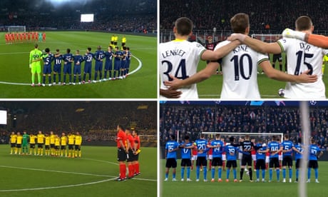Champions League teams pay tribute to victims of earthquake in Turkey and Syria – video