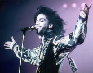 In 1990 after several elaborate tours, Prince hit the road with the minimalist Nude tour. Here he is at Wembley Stadium in 1990