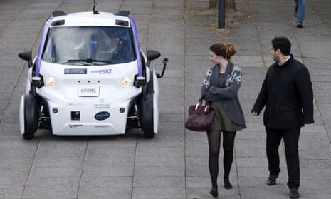 A self-driving vehicle being tested in Milton Keynes