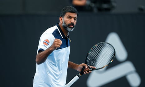 Rohan Bopanna celebrates a point at the Adelaide International earlier in January