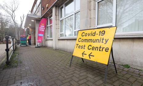A Covid test centre in Chingford, east London.