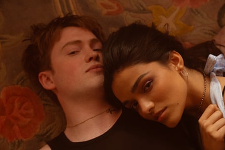 young couple lying down