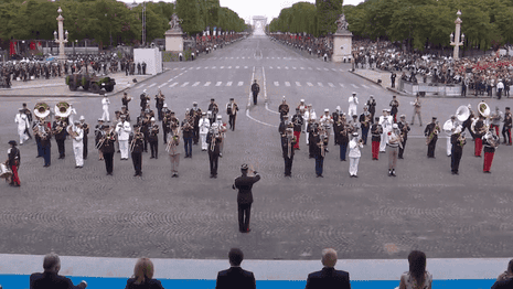 French army band medleys Daft Punk following Bastille Day parade – video