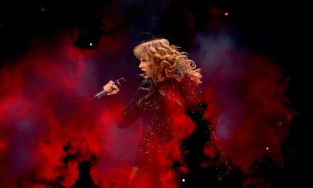‘The fact that her press strategy is impossible to call is weirdly exciting’ ... Swift performing in Texas in 2018.