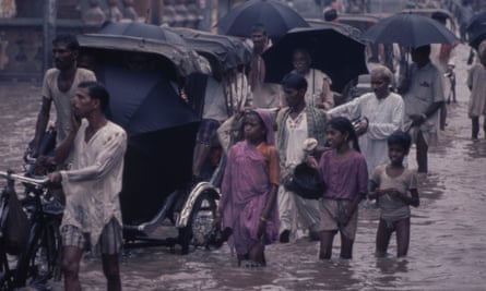 Floods in Benares, India, circa 1970.