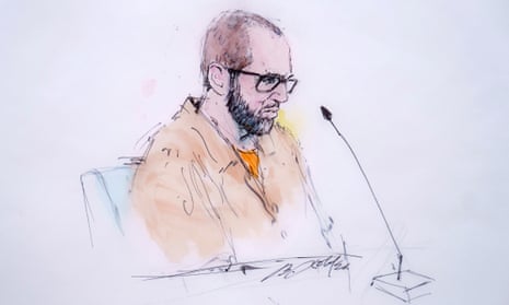 A sketch of defendant Alexander Smirnov in federal court in Los Angeles, on 26 February 2024. 