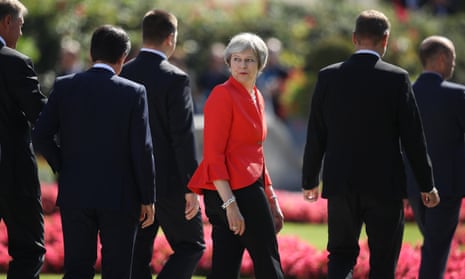 Prime Minister and Conservative leader Theresa May Resigns Austria Holds Informal EU Summit(FILE PHOTO) Prime Minister and Conservative leader Theresa May has announced on May 24, 2019 she will resign from her role on June 7, 2019. SALZBURG, AUSTRIA - SEPTEMBER 20: British Prime Minister Theresa May looks back as she and other leaders depart following the family photo on the second day of an informal summit of leaders of the European Union on September 20, 2018 in Salzburg, Austria. High on the agenda of the two-day summit is migration policy. (Photo by Sean Gallup/Getty Images)