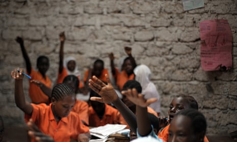 Female students at a school lesson in Kilifi, a Kenyan coastal town north of Mombasa
