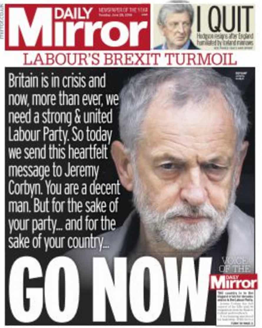 The Mirror’s front page