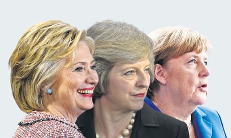 Hillary Clinton, Theresa May and Angela Merkel sport the pob.