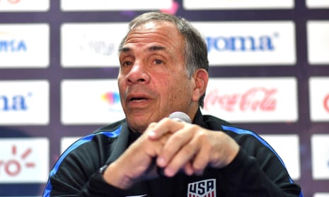 US coach Bruce Arena speaks during a press conference ahead of their World Cup qualifying match against Honduras.