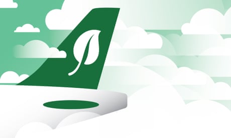 Illustration by Philip Lay of a plane with green leaf livery.