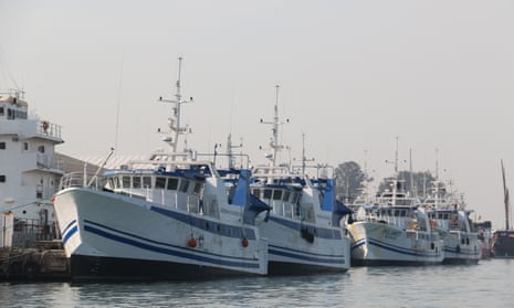 Newly built fishing vessels dock at Maputo harbour in Mozambique