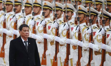Philippines President Rodrigo Duterte during his visit to China where he said it was time to say goodbye to the United States.