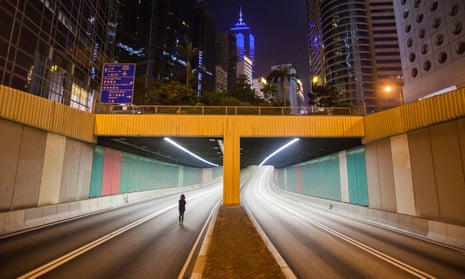 Woman alone in Hong Kong