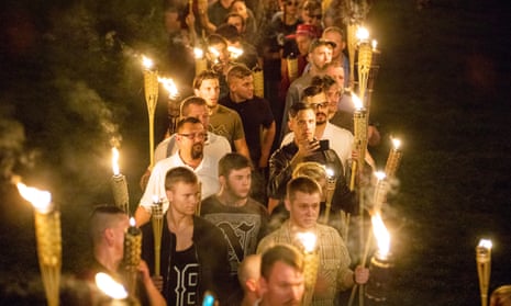 On the night of 11 August dozens of far-right activists with flaming torches marched through Charlottesville, shouting slogans of hate. 