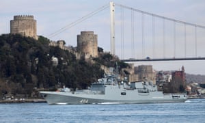 The Russian navy’s frigate Admiral Grigorovich in Istanbul.
