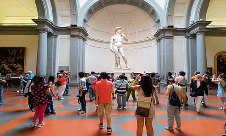The statue of David in Galleria dell’Accademia, Florence.